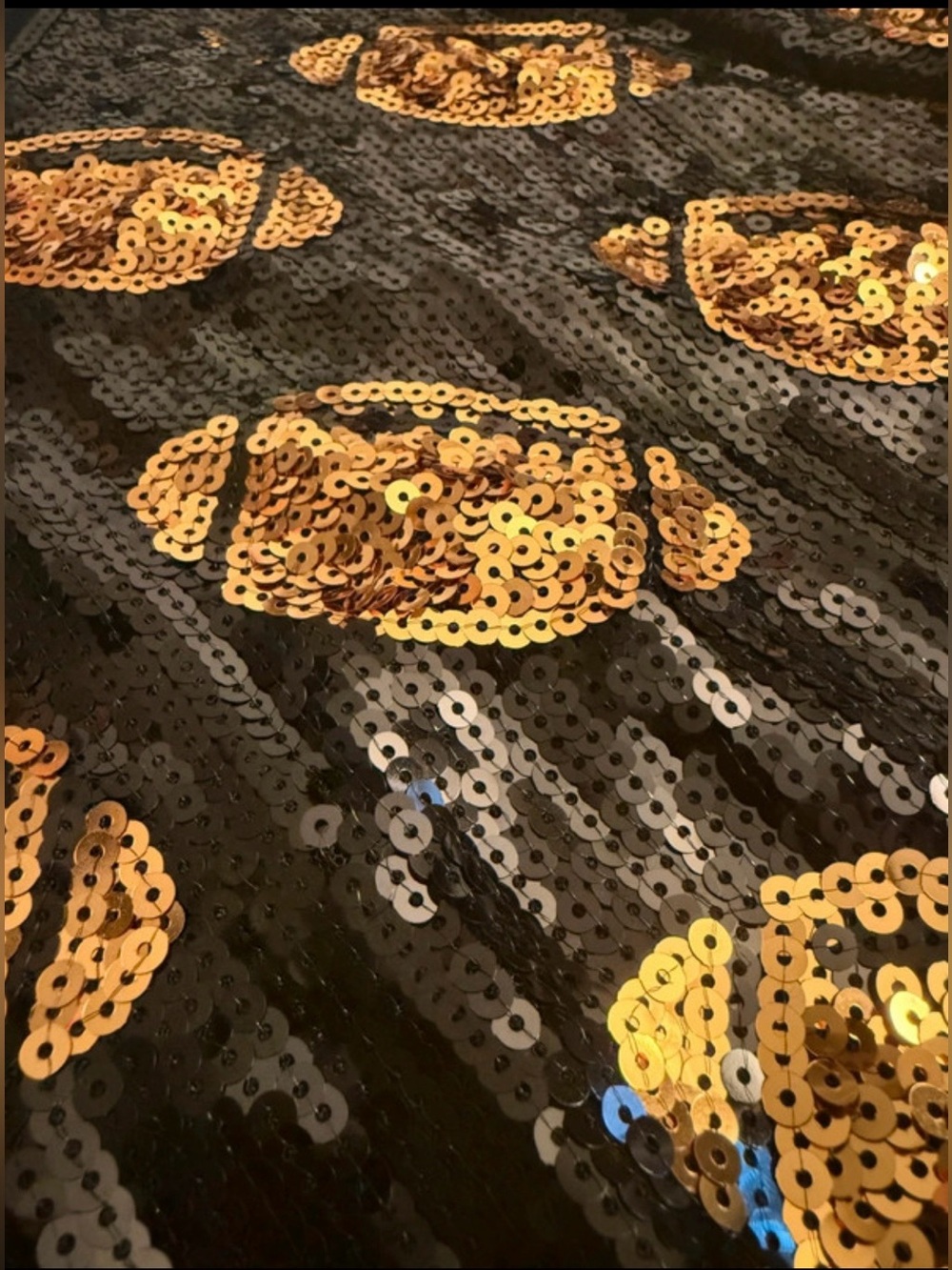 Black and Gold Sequin football top. Size Medium. Perfect for Saints fan - Picture 2 of 3
